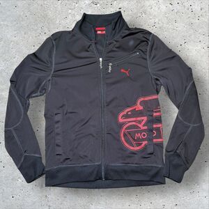 Puma Ducati Moto GP Track Jacket Mens XL Black Red Full Zip Stand Collar